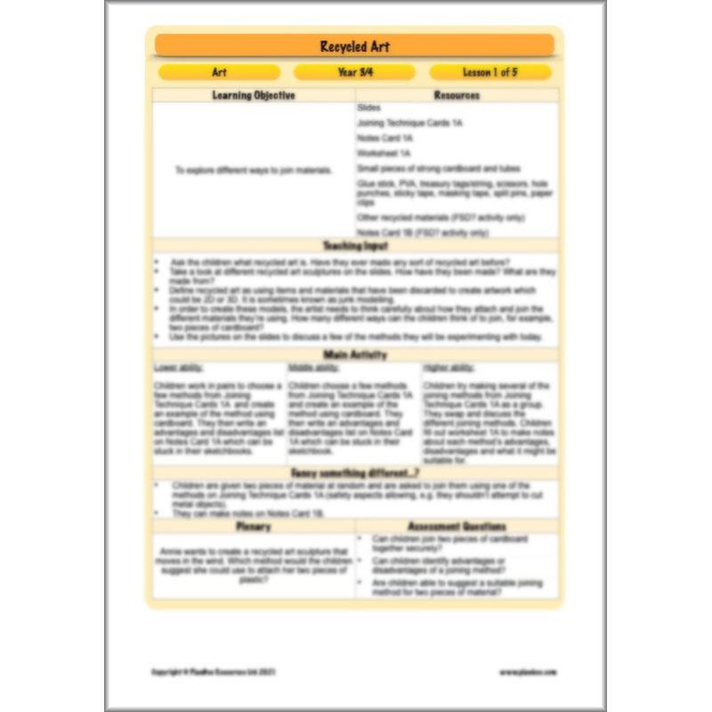 PlanBee Recycled Art Lessons for KS2 | PlanBee Art