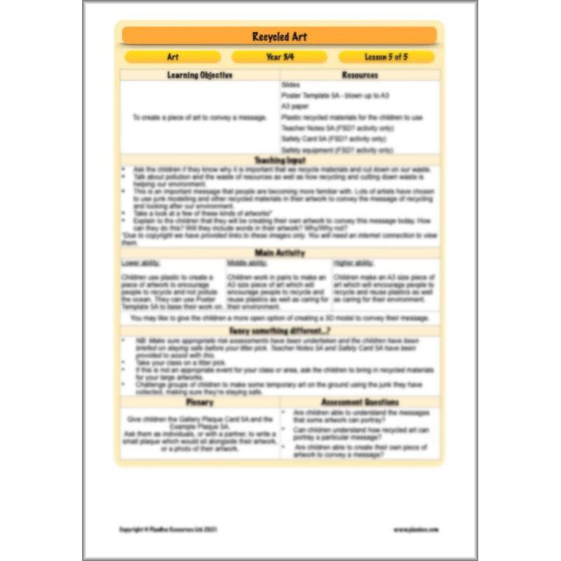 PlanBee Recycled Art Lessons for KS2 | PlanBee Art