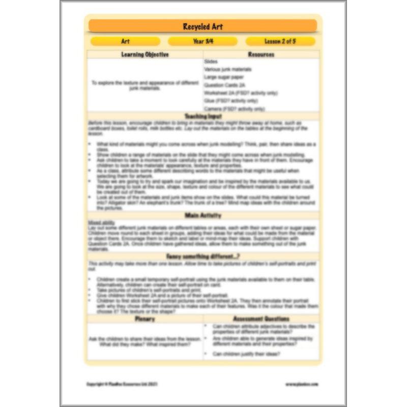 PlanBee Recycled Art Lessons for KS2 | PlanBee Art