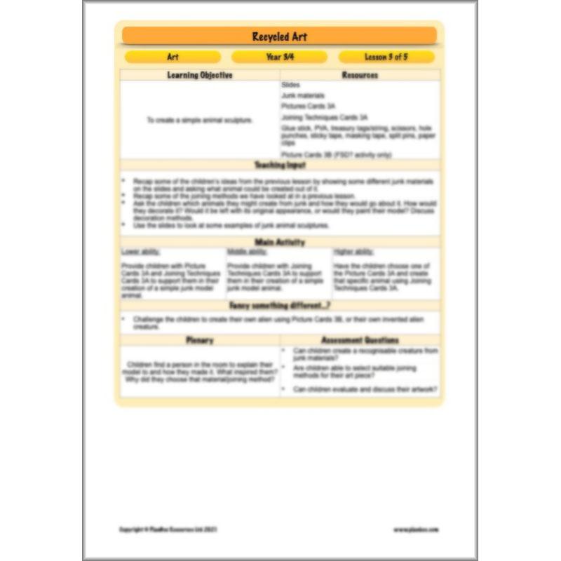 PlanBee Recycled Art Lessons for KS2 | PlanBee Art