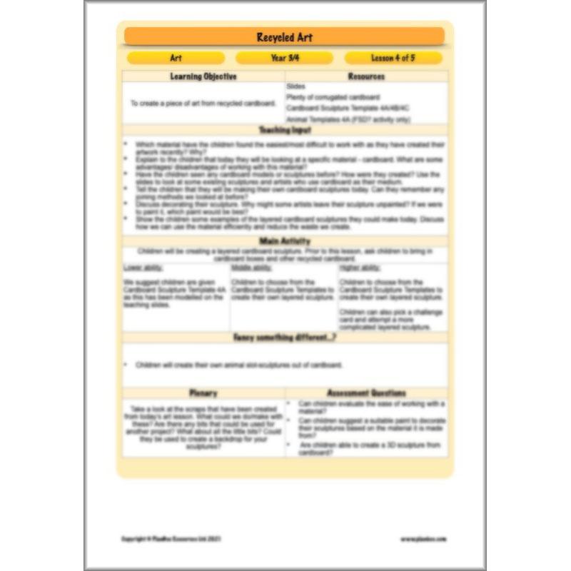 PlanBee Recycled Art Lessons for KS2 | PlanBee Art