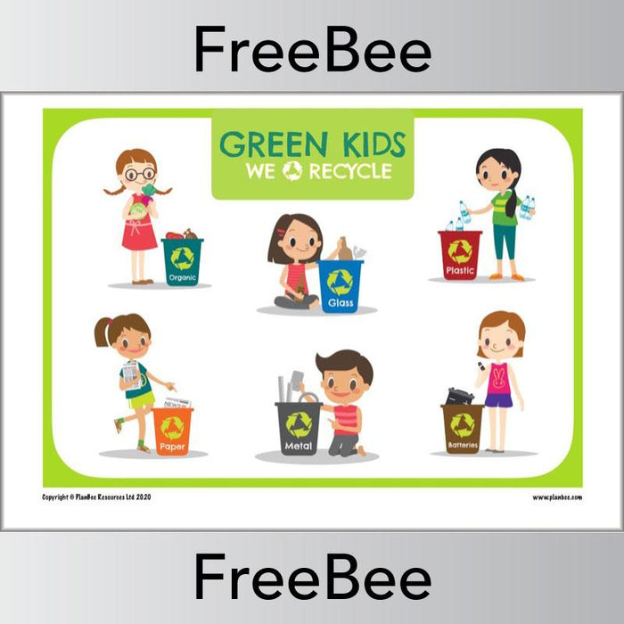 PlanBee Free Recycling Poster for Kids by PlanBee