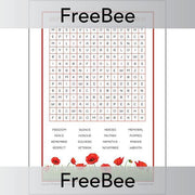 PlanBee FREE Remembrance Day Word Search for Primary Children