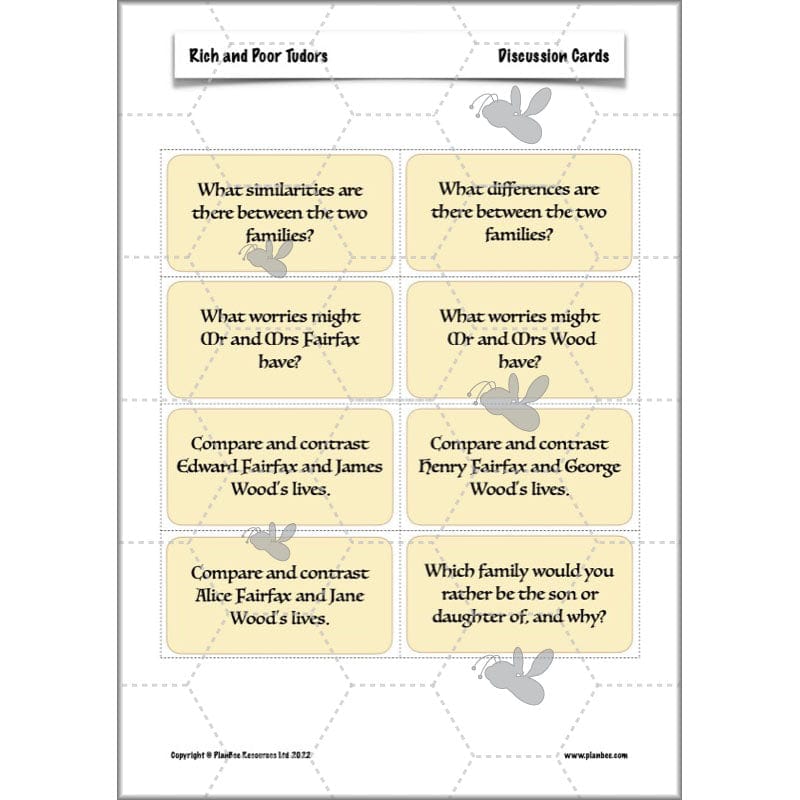 PlanBee Rich and Poor Tudors | PlanBee Tudor History Lessons for KS2