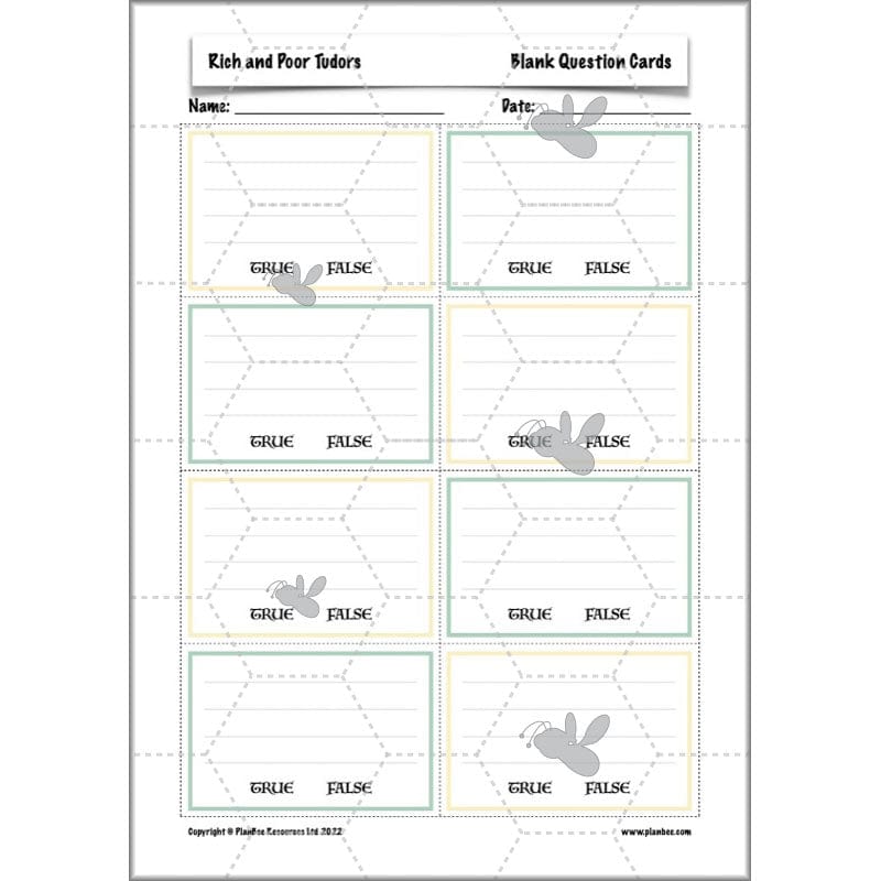 PlanBee Rich and Poor Tudors | PlanBee Tudor History Lessons for KS2