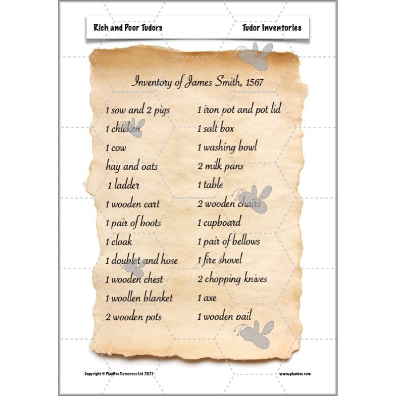 PlanBee Rich and Poor Tudors | PlanBee Tudor History Lessons for KS2