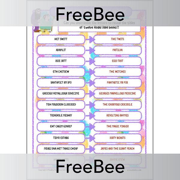 PlanBee Roald Dahl Activities