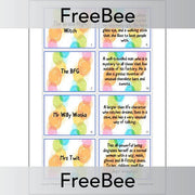 PlanBee FREE Roald Dahl Character Descriptions Cards by PlanBee