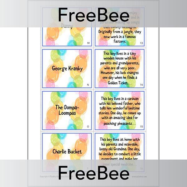 PlanBee FREE Roald Dahl Character Descriptions Cards by PlanBee