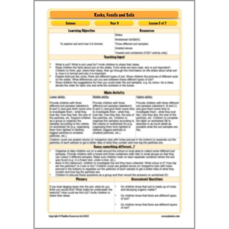 PlanBee Year 3 Rocks, Fossils and Soils | PlanBee Science Planning