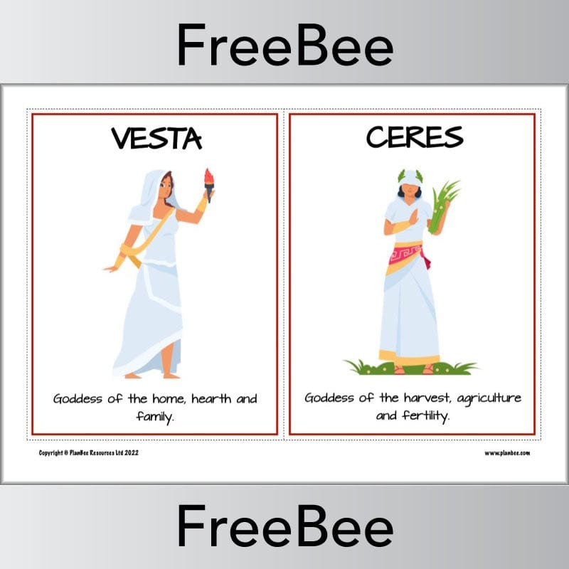 FREE Roman Gods KS2 Cards by PlanBee