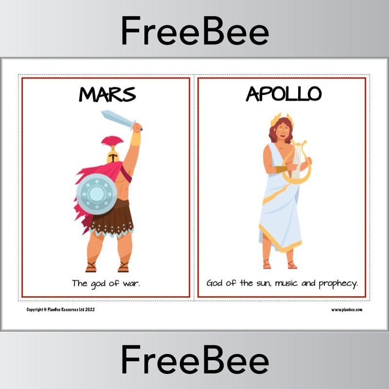 FREE Roman Gods KS2 Cards by PlanBee