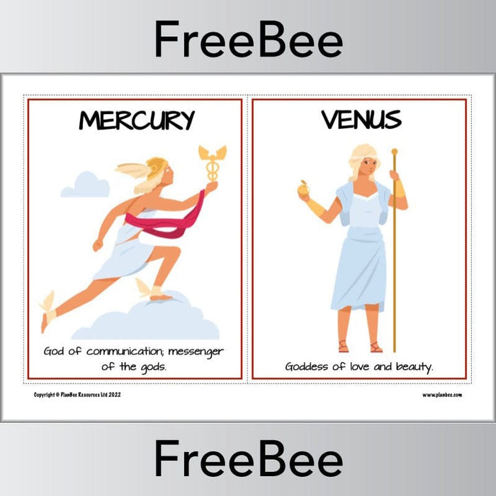 FREE Roman Gods KS2 Cards by PlanBee