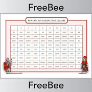 FREE KS2 Roman Numerals Hundred Square by PlanBee