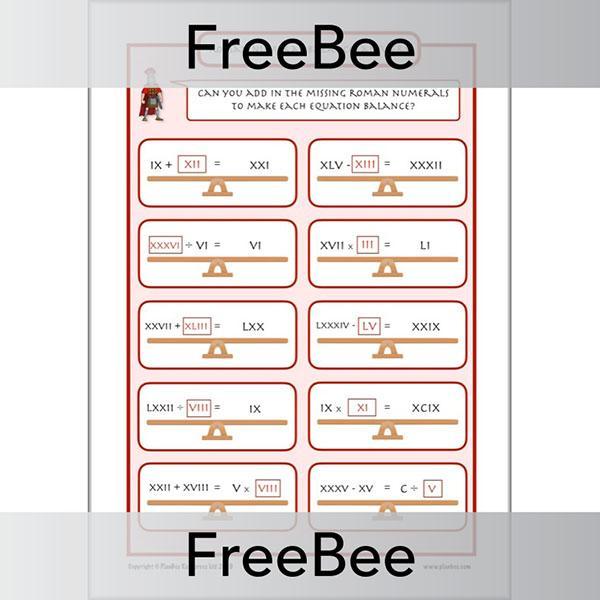 PlanBee Roman Numerals Worksheet KS2 | Free Maths Activity