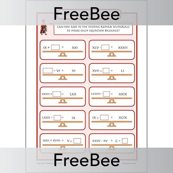PlanBee Roman Numerals Worksheet KS2 | Free Maths Activity