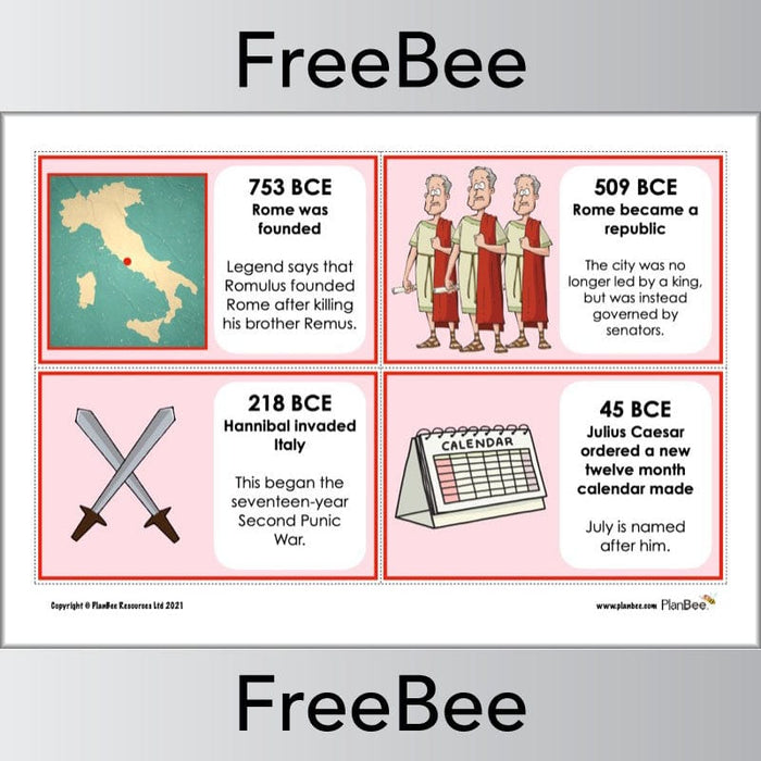 PlanBee Free The Romans Timeline KS2 Resources by PlanBee
