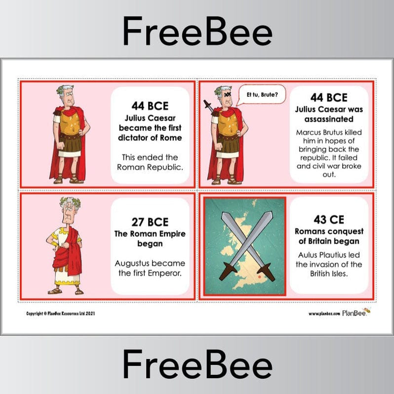 Free The Romans Timeline KS2 Resources by PlanBee