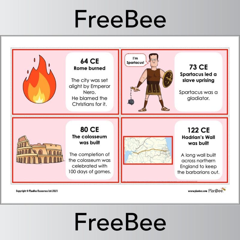 PlanBee Free The Romans Timeline KS2 Resources by PlanBee