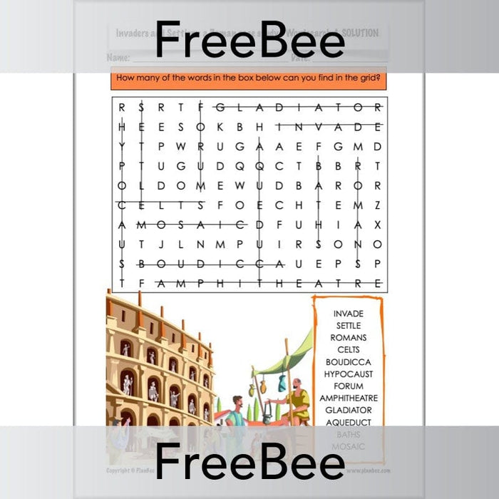 PlanBee Free Roman Word Search | PlanBee FreeBees
