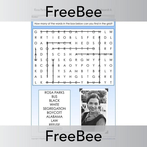 PlanBee Rosa Parks Activity Sheets for kids by PlanBee