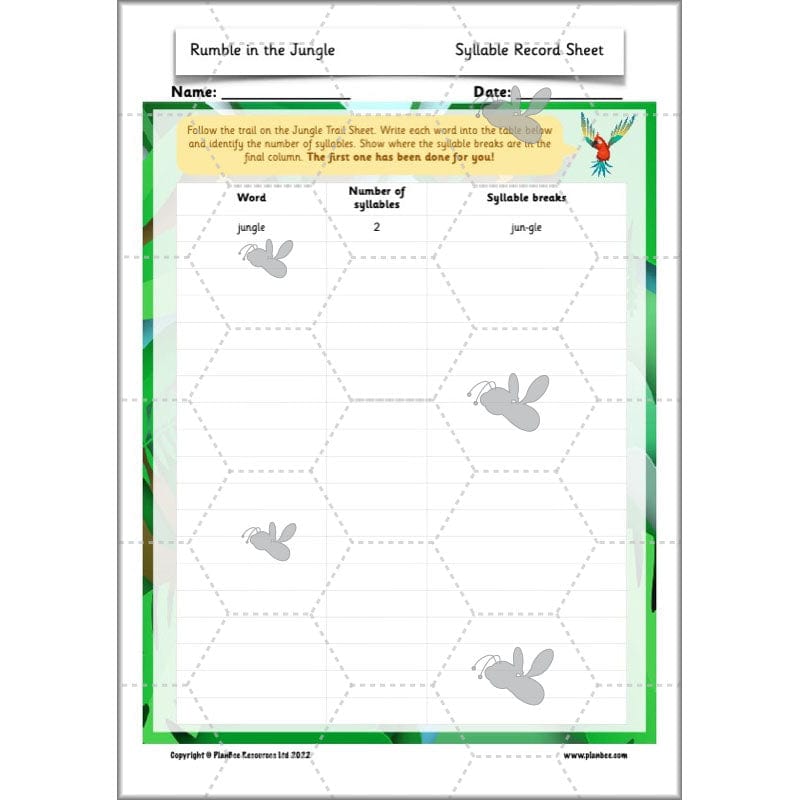 PlanBee Rumble in the Jungle Year 2 animal poetry lessons by Planbee