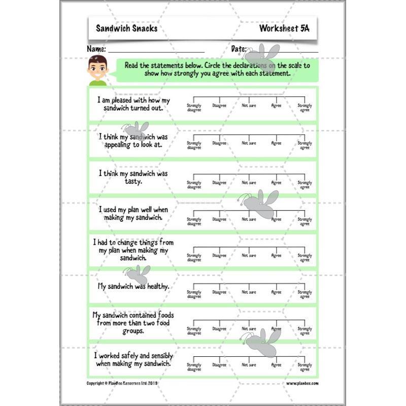 PlanBee Sandwich Snacks Year 3 DT Lesson Planning Pack