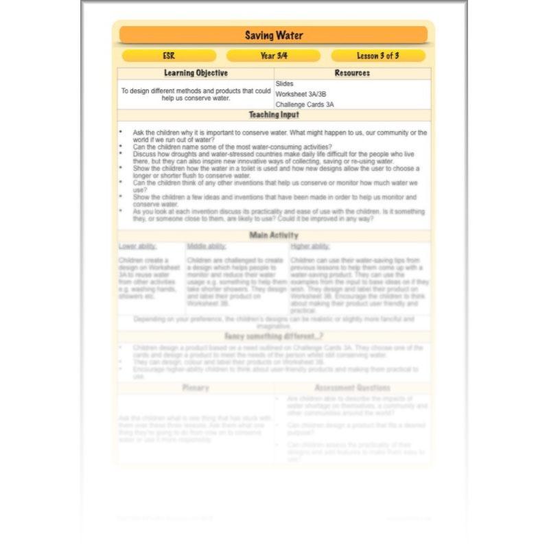 PlanBee Saving Water Lesson Plans KS2 Resource | PlanBee