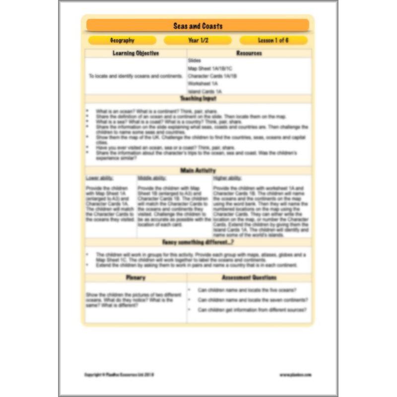 PlanBee At The Seaside KS1 Geography Lessons by PlanBee