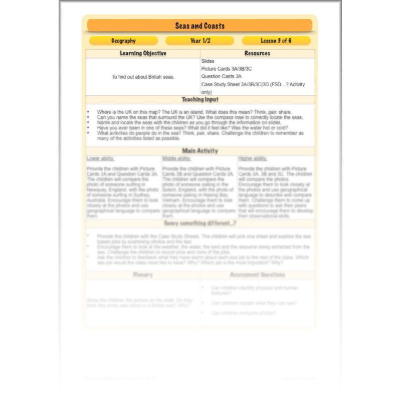 PlanBee At The Seaside KS1 Geography Lessons by PlanBee