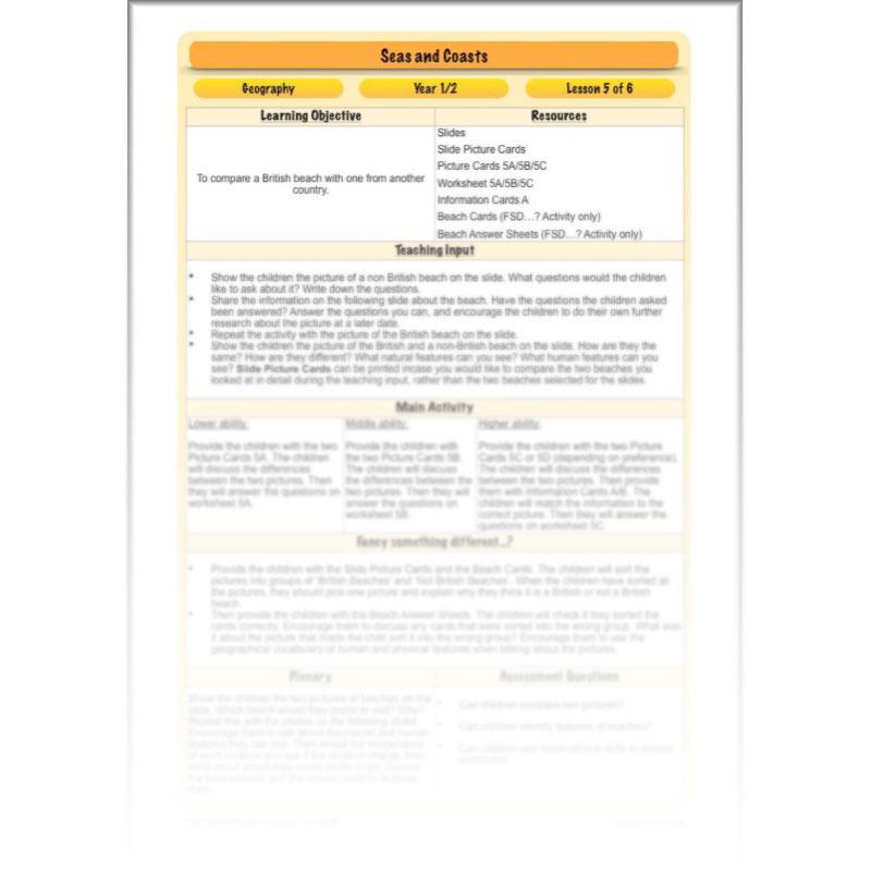 PlanBee At The Seaside KS1 Geography Lessons by PlanBee