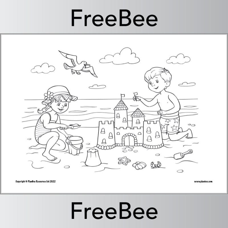 PlanBee FREE Seaside Colouring Pages by PlanBee