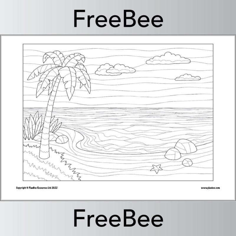 PlanBee FREE Seaside Colouring Pages by PlanBee