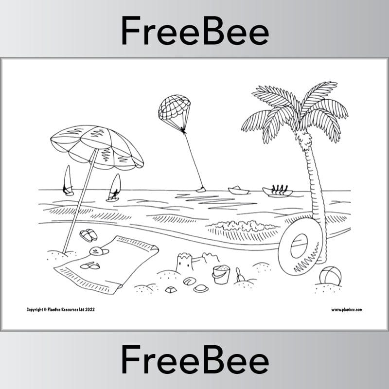 PlanBee FREE Seaside Colouring Pages by PlanBee