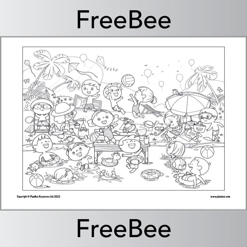PlanBee FREE Seaside Colouring Pages by PlanBee