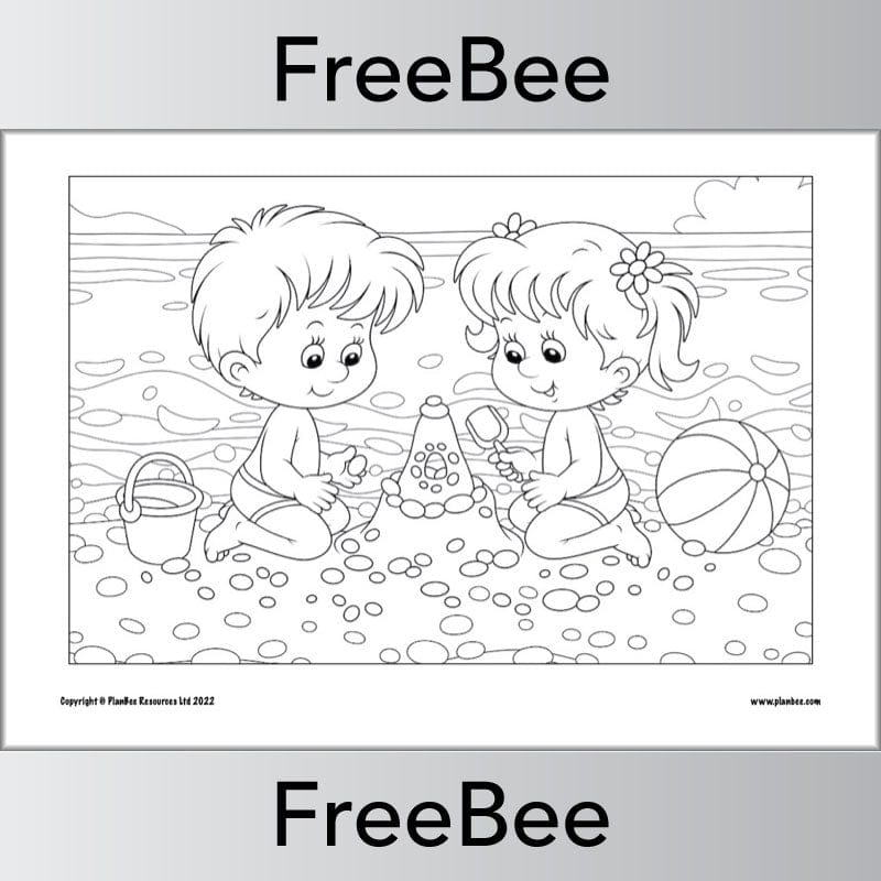 PlanBee FREE Seaside Colouring Pages by PlanBee