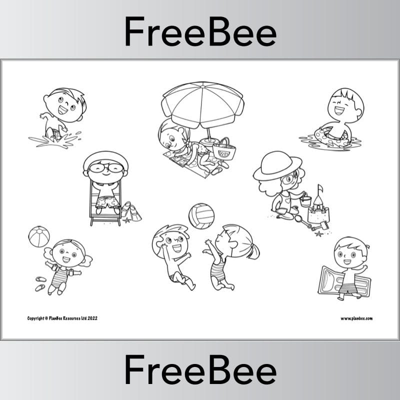 PlanBee FREE Seaside Colouring Pages by PlanBee