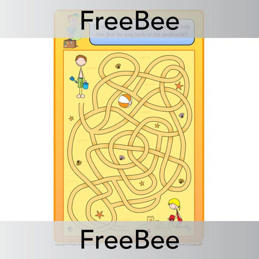 PlanBee Free Seaside Maze for Kids | PlanBee FreeBees