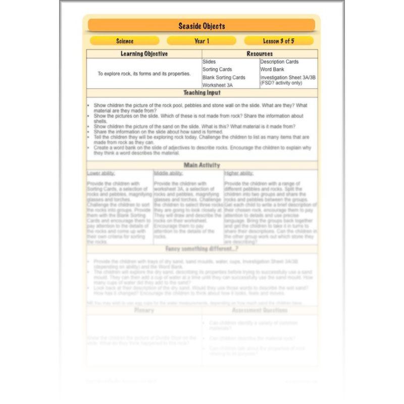 PlanBee Year 1 Science Materials and their Properties by PlanBee