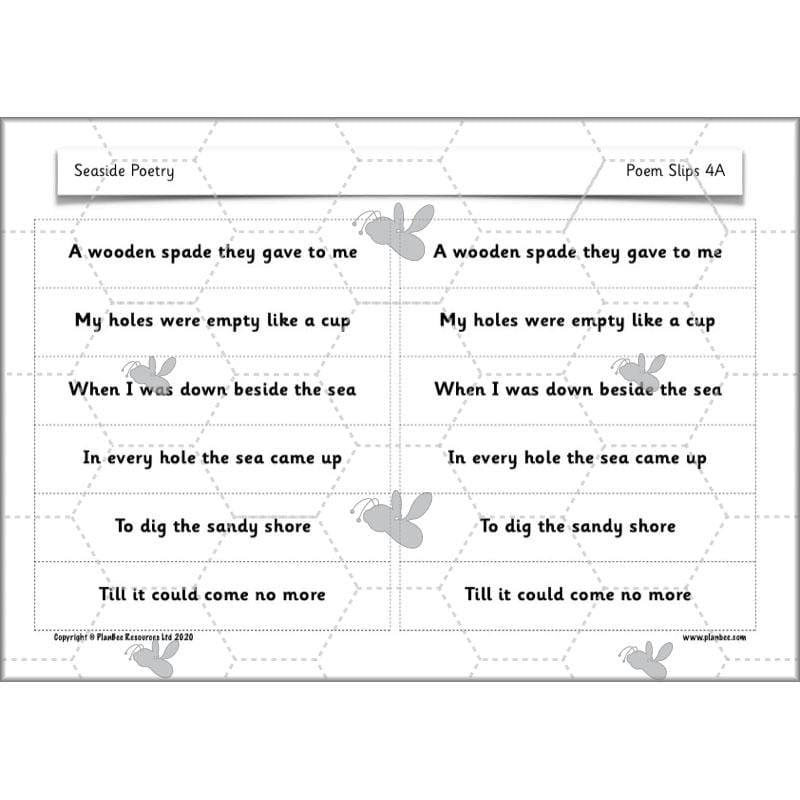 PlanBee Seaside Poetry KS1 | Year 1/2 English Lessons | PlanBee