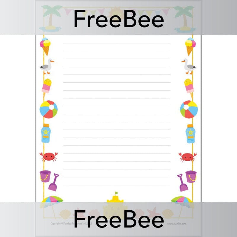 PlanBee FREE Seaside Writing Frame by PlanBee