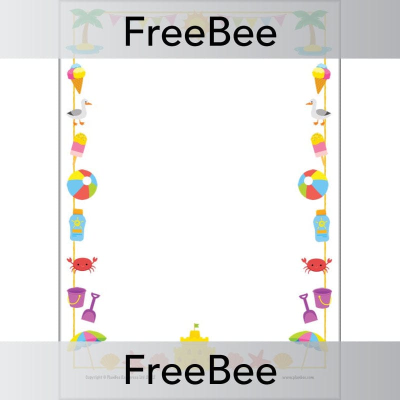 PlanBee FREE Seaside Writing Frame by PlanBee