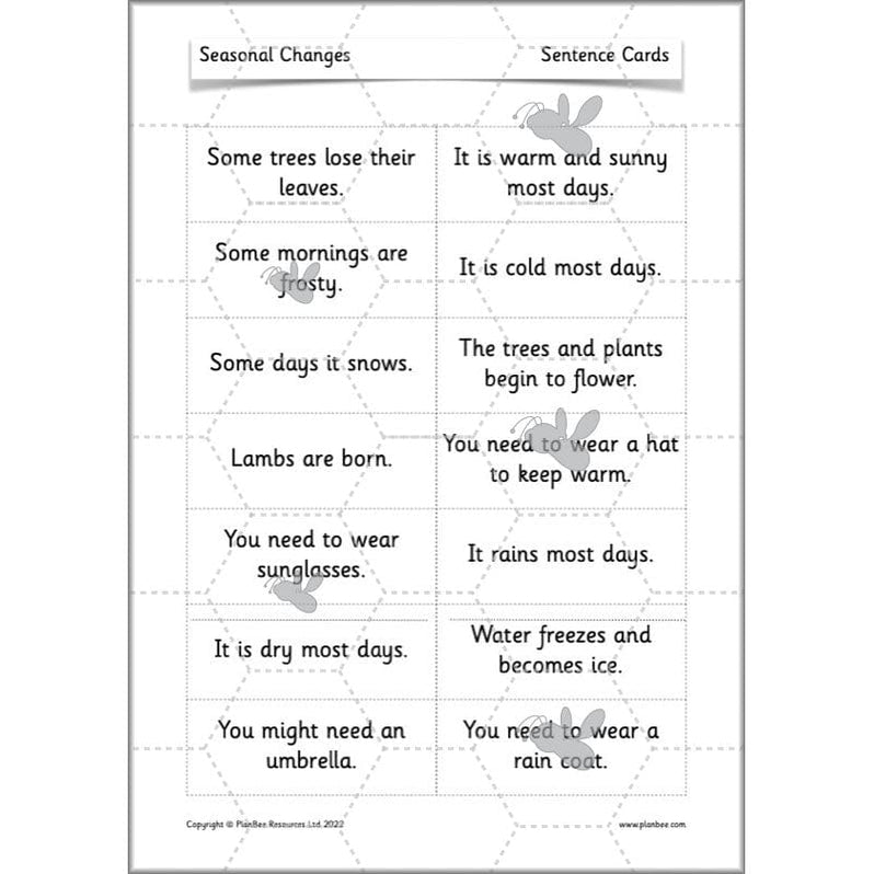 Seasonal Changes Year 1 Science Lesson Plans for KS1 — PlanBee