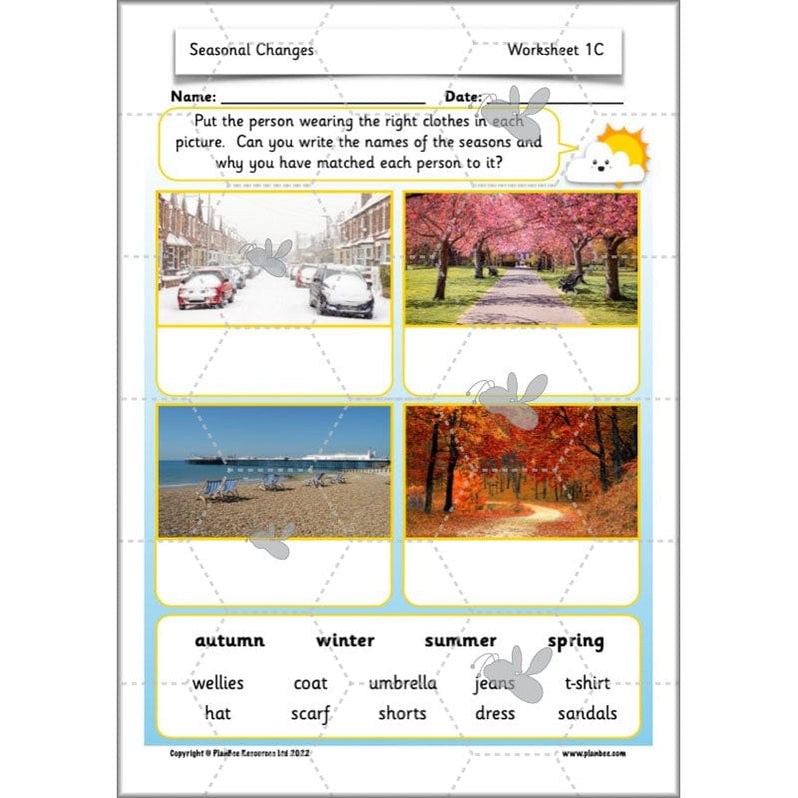 Seasonal Changes Year 1 Science Lesson Plans for KS1 — PlanBee