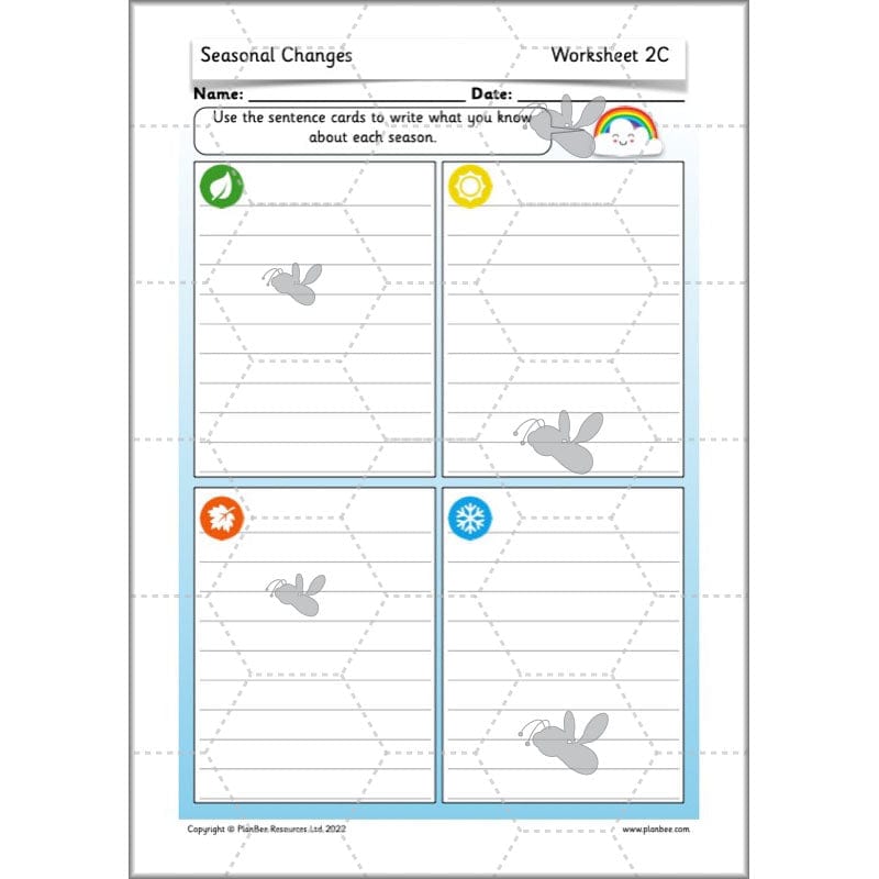 PlanBee Seasonal Changes Year 1 Science Lesson Plans for KS1