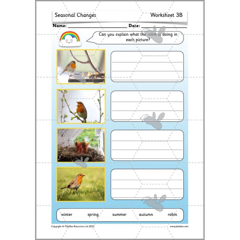 PlanBee Seasonal Changes Year 1 Science Lesson Plans for KS1