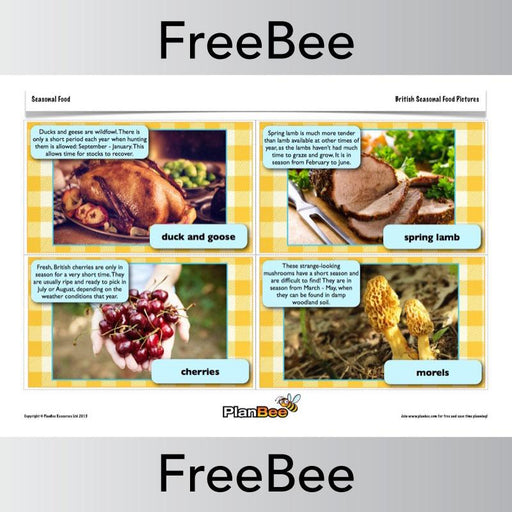 PlanBee British Food Word, Picture and Description Cards | PlanBee