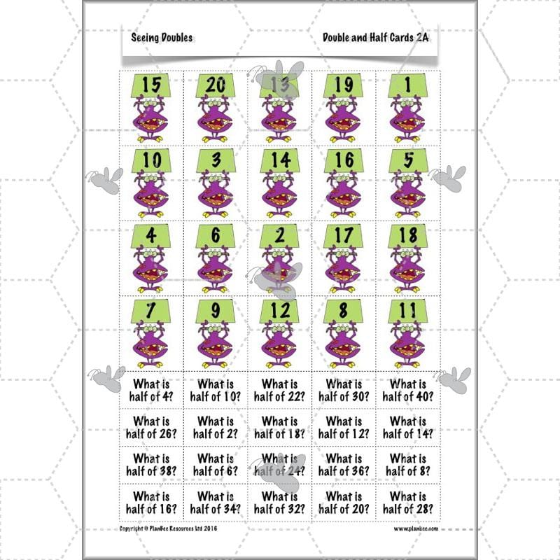 PlanBee Seeing Doubles - Doubling and Halving Year 4 Maths Lesson Planning