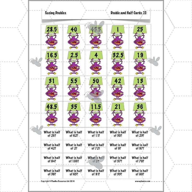 PlanBee Seeing Doubles - Doubling and Halving Year 4 Maths Lesson Planning