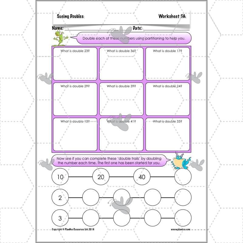 PlanBee Seeing Doubles - Doubling and Halving Year 4 Maths Lesson Planning